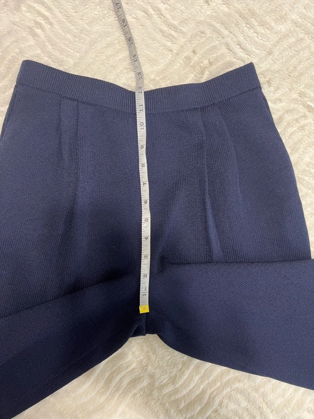 St John Basics Knit Pants Size 6 Navy Santana Knit Pull On Elastic Waist Pants
